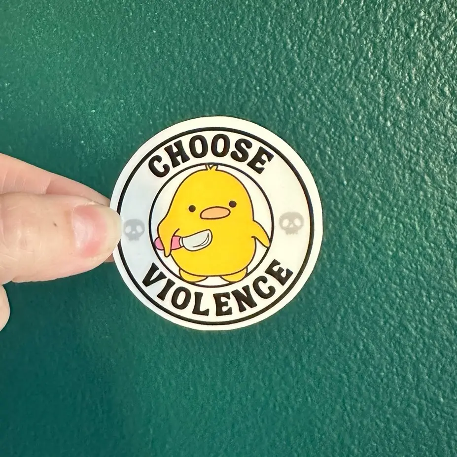 Choose violence duck sticker