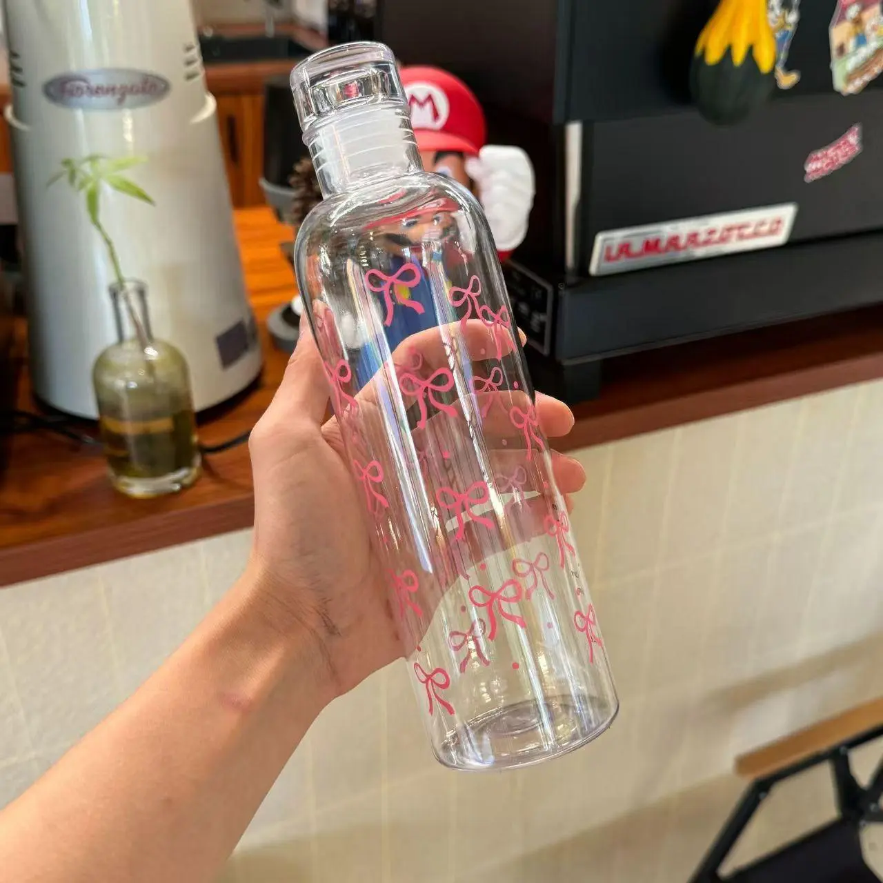 Large Capacity Portable Plastic Water Bottle, BPA Free Water Bottle, Traveler Water Bottle, 1 Count Butterfly Pattern Water Bottle with Measurement Scale, Drinking Bottle for Home Office Outdoor Camping, Drinkware, Personalized Water Bottles