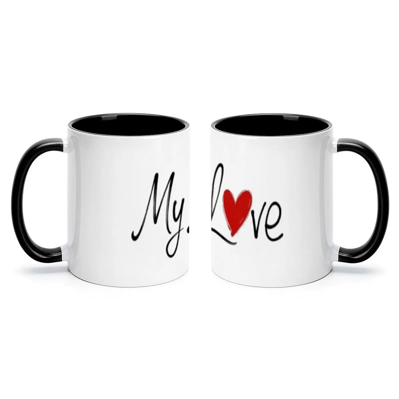 11oz Heart Mug Couple Set, Romantic and Practical Kitchenware Drinkware for Her, Valentine’s Day Gift for Coffee or Tea