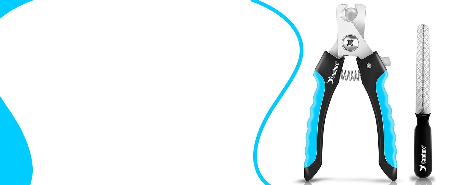 Candure Dog Nail Clippers and Trimmer with Safety Guard to Avoid Over-Cutting Toe Nails Professional Grooming Pet Nail Clipper with Nail File for Small Medium-Large Breeds