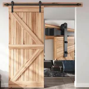 4 FT Sliding Barn Door Hardware Track Kit, Smoothly Quietly, Easy Install 4FT Track Kit for 24" Wide Single Door