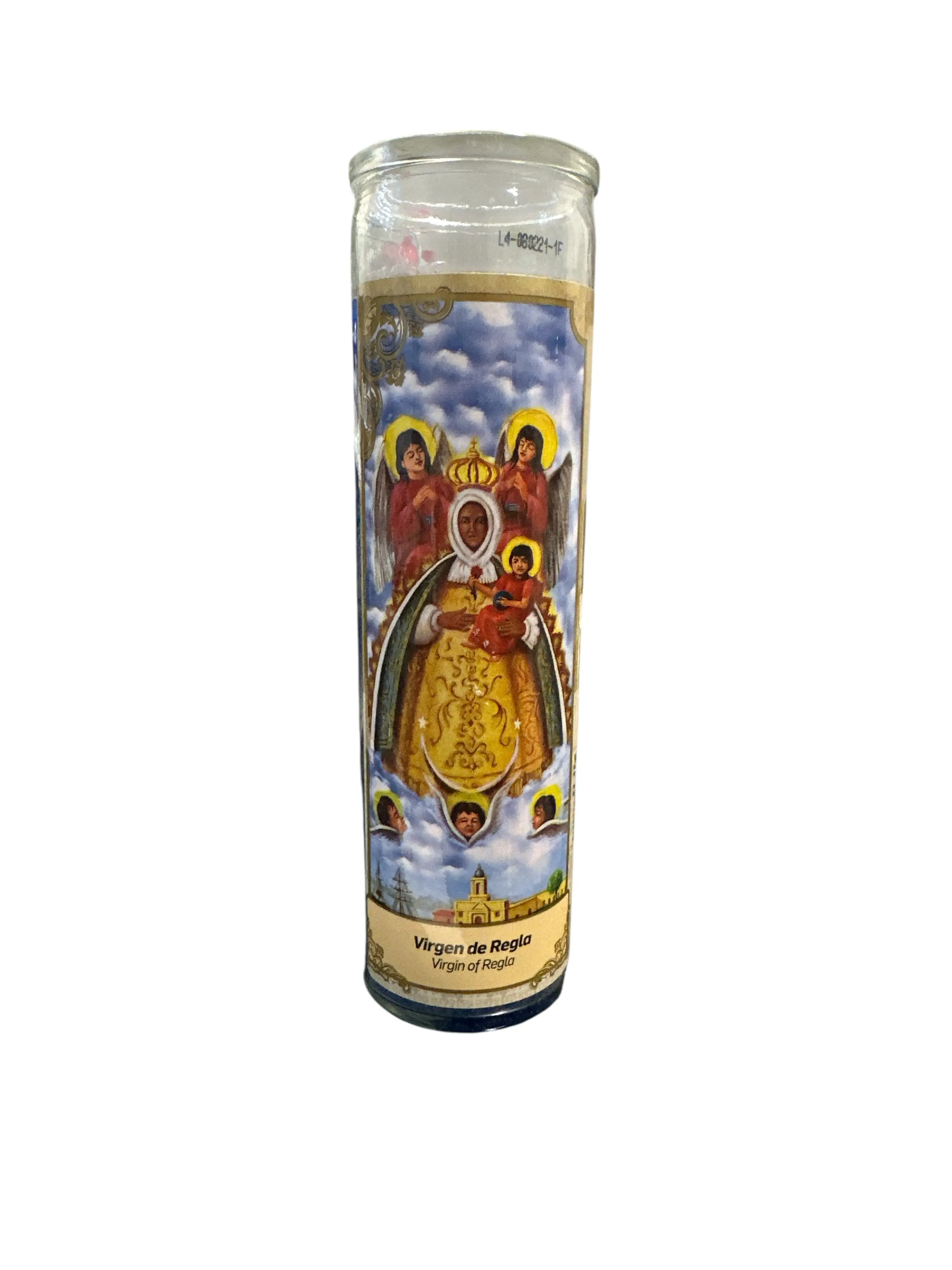 8" Glass candle Virgin of Regla 8" Glass candle Virgin of Regla