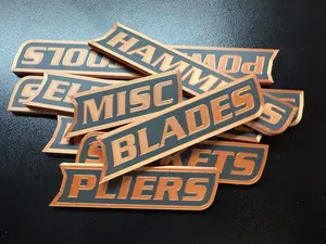 ColKy Designs Premium Magnetic Toolbox Label Badges 12-Pack Custom 3D Printed Magnets for Milwaukee Snap-On Husky US General & ICON Plastic Shop Organization Tool Emblems for Carts Drawers Cabinets Shelf Decor Plastic - Gift Set Organizer Modular