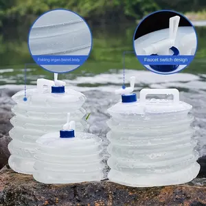 Foldable Water Storage Container, Leak-Proof Portable Foldable with Mouth and Safety Screw Cap, Durable Flexible Design for Camping Hiking Survival, Water Storage Tank