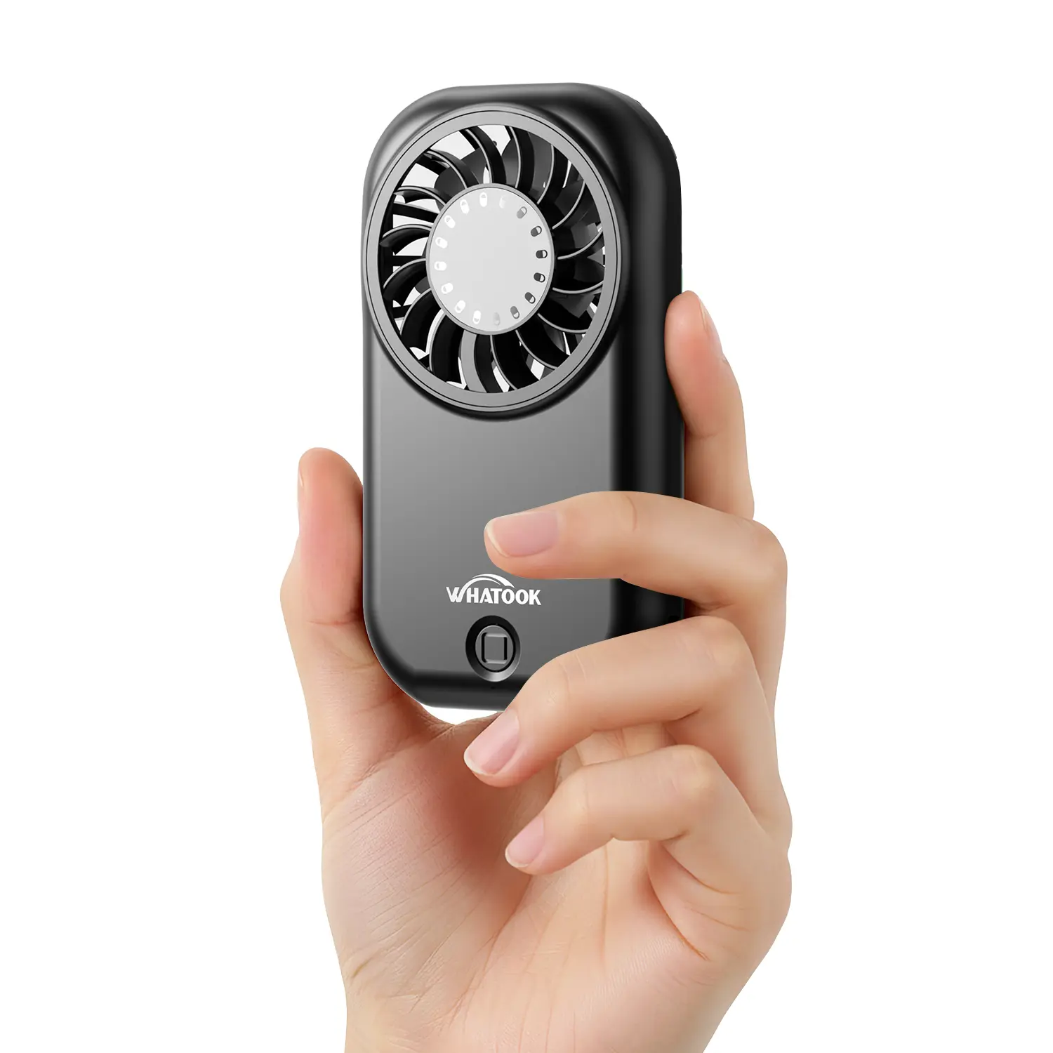 WHATOOK Mini Portable Handheld Turbo Fan - 11000 RPM Powerful Multi-Speed Fan, 5 Speeds, 56g Ultra-Lightweight, USB-C Rechargeable, Travel & Makeup Essentials, Fan Portable