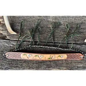 Hand Tooled Leather Duck Call Holder with Para Cord.