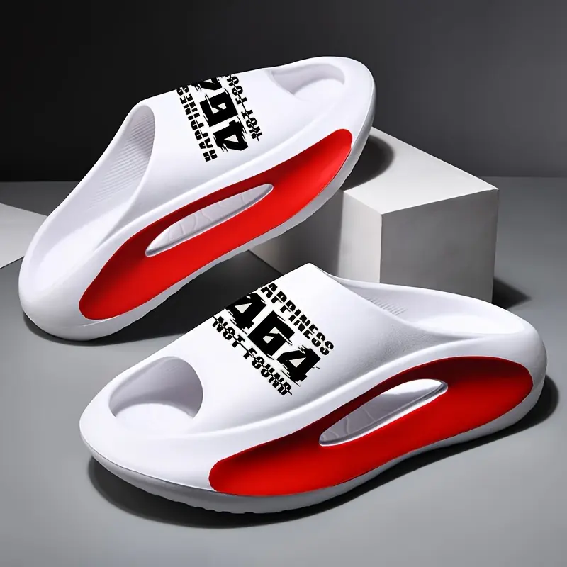 Boys' Summer EVA Slides with Graphic Print - Comfortable, Thick-Sole & Non-Slip for Indoor & Beach Wear, Open Toe Shoes, Casual Slides, Thick Cushioned, Slip-On, Solid