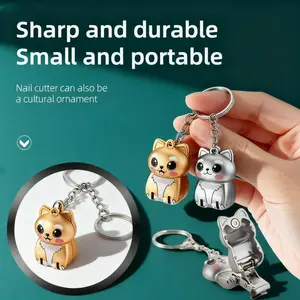 Stainless Steel Folding Nail Clippers, Manicure Nail Cutter, Nail Care Portable Compact with Keychain and File, Mini Flip Cover Design, Travel Home Gift