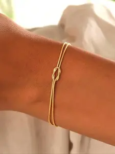 Elegant Love Knot Chain Bracelet for Couples, Minimalist Chain Bangles, Perfect Gift for Lovers, Ideal for Special Occasions and Daily Wear, High Quality Bracelet, Fashionable Bracelet, Adjustable Link Bracelet