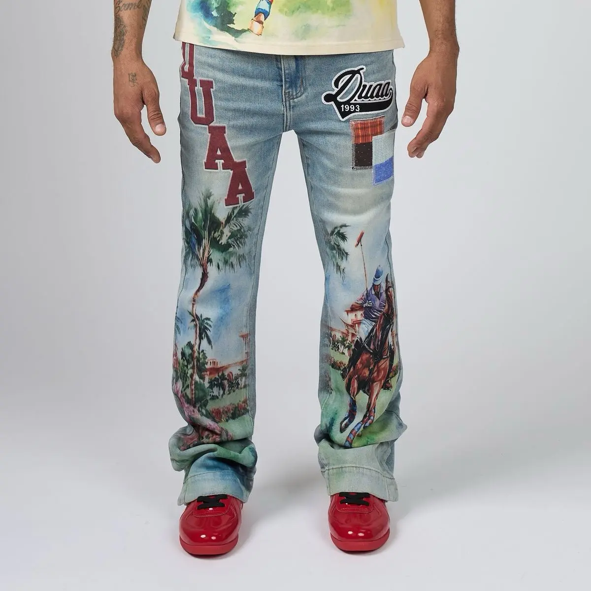 Duaa | Boss Stacked Pants - Blue