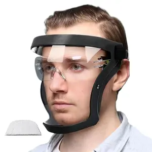 Anti-Fog Full-Face Protective Shield Adjustable Transparent Visor Durable Impact-Resistant Plastic Mask Comfortable Fit for Grinding Kitchen & Outdoor Work with Enhanced Comfort and Advanced Shielding  Adjustable Helmet