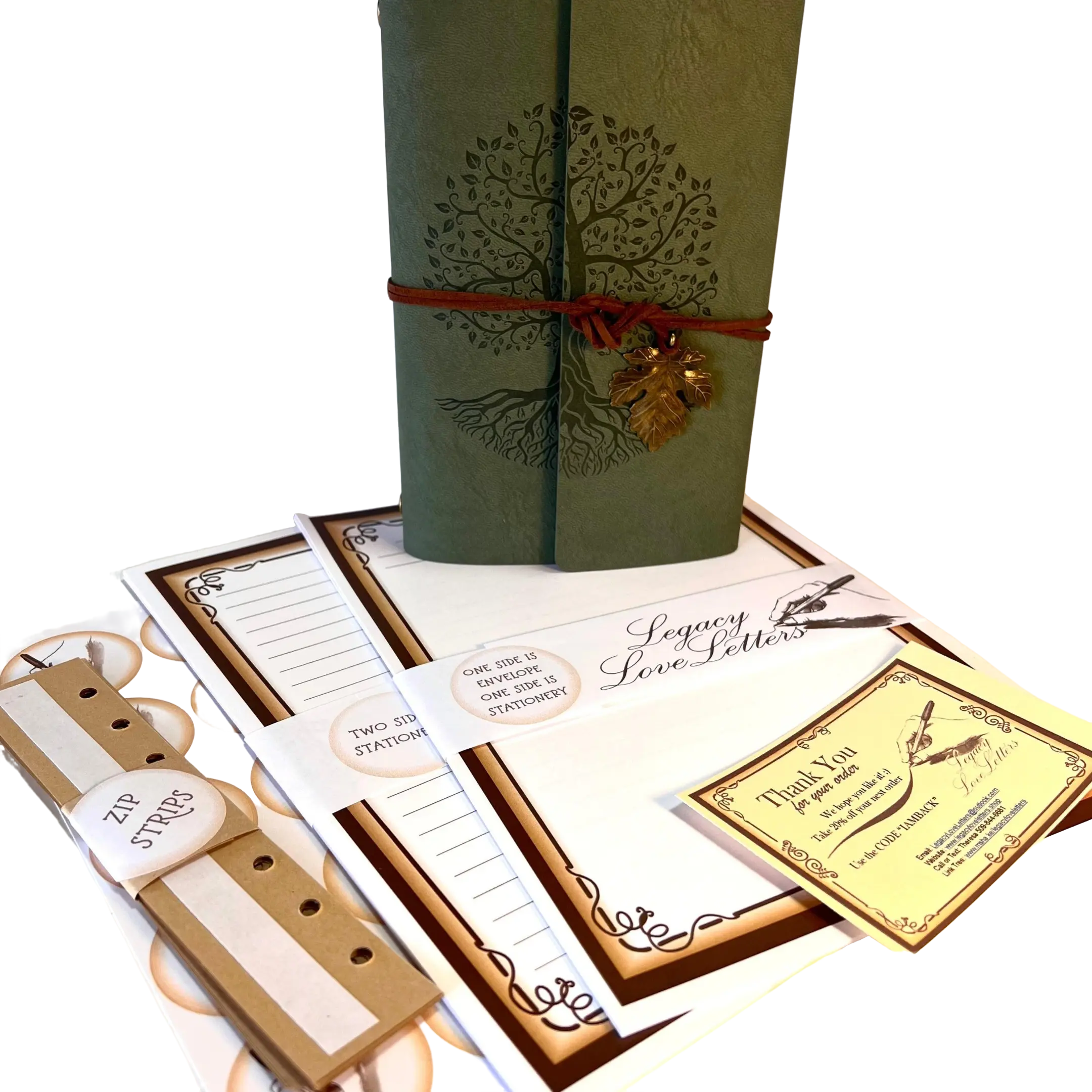 "Rooted" (EXCLUSIVE) - Legacy Letter Bundle - Keepsake Letter Binder - A6 5"x7" - Leather Like Binder - Stationery Package