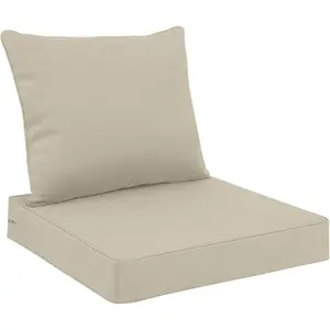 Outdoor Seat Cushion Set 24 x 24 Inch  & Fade Resistant Patio Furniture Cushions with Removable Cover Deep Seat &  Cushion with Handle and Adjustable Straps for Chair Sofa Couch