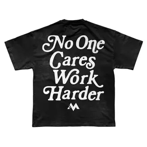 'NO ONE CARES WORK HARDER' TEE - JET BLACK