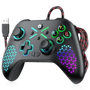 PC Controller – Wired Gamepad Compatible with Steam（Black Myth: Wukong）/Windows PC/Switch Pro, Dual-Vibration, Turbo, Macros, Screenshot