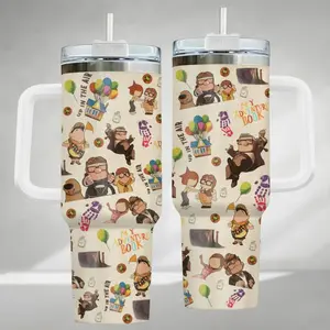 Up Movie 40oz Tumbler, Carl And Ellie Tumbler Cup, Characters Stainless Steel Tumbler, Birthday Gift, Gift For Women Men