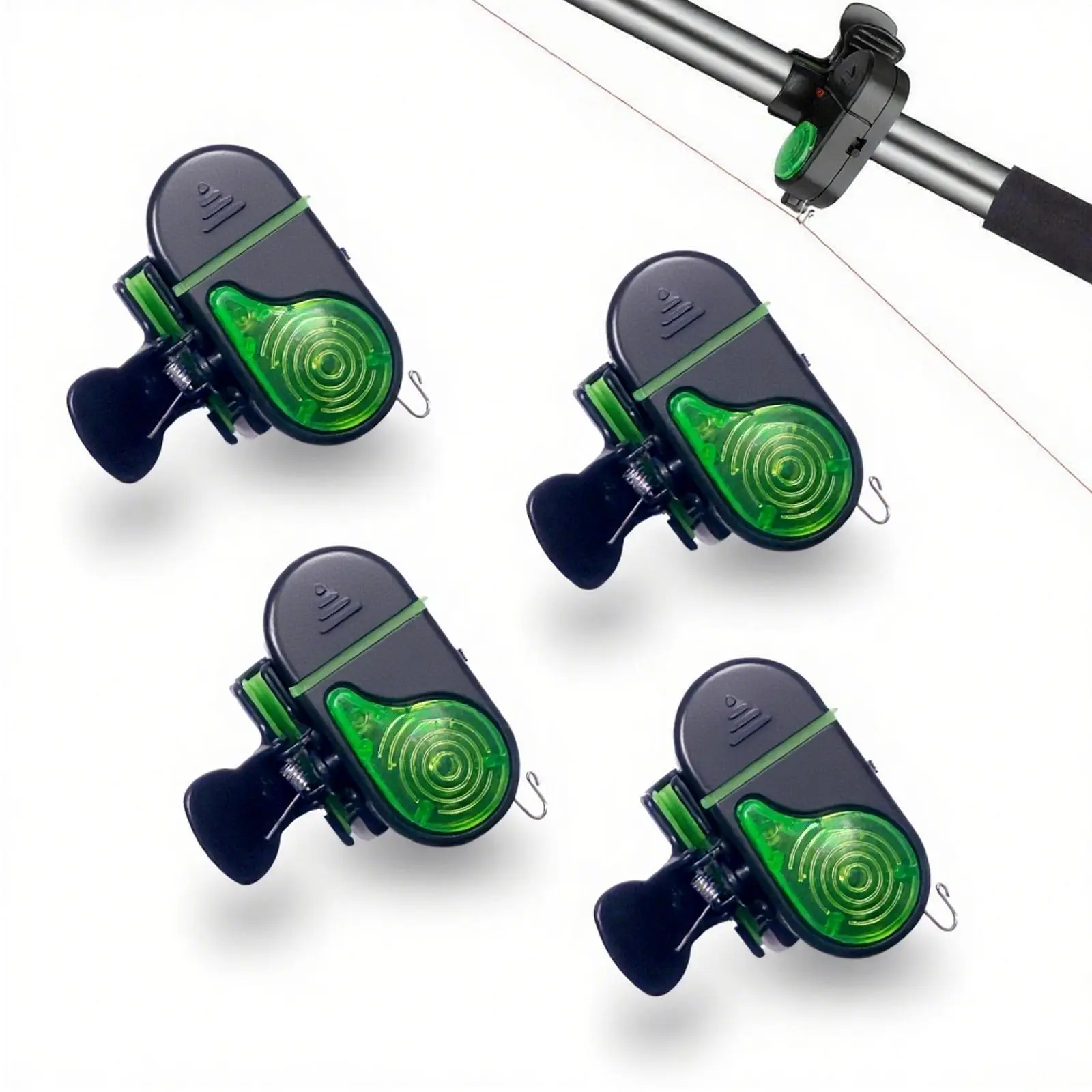 2PCS/4 PCS Fishing Bite Alarm with LED Light, 2026 New Sensitive Smart Electronic Fishing Bells for Rods, Fish Bite Alarm Sound Alert Bell, Clip-On Electronic Fishing Alarms Bite Alarms for Fishing