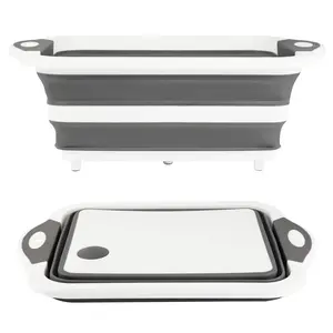 Collapsible BBQ Prep Tub 3.2L - 3-in-1 with Cutting Board | Large Food-Safe Container for Meal Prep, Marinating, Camping, Outdoor Cooking