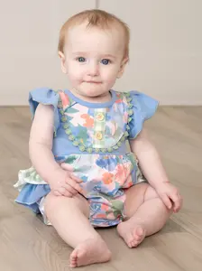 Springtime Flutter Floral Ruffle Bubble Romper