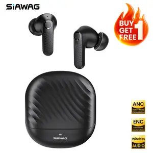 【Buy 1 Get 1 Free】SIAWAG BTW73 Noise Cancelling True-Wireless Earbuds with ANC 42dB, 4-Mic ENC Clear Call, 60ms Gaming Mode & 800mAh Battery , IPX5 Waterproof Sports Headset,3C Fast-Charging Bluetooth headphones. Music Buddy, Sports, Study and Audio Calls