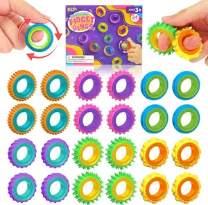 Lesong Sensory Soothing Portable Toy Ring Set - 24&12-Piece Collection of Soft -Relieving Finger Spinners for Autism ADHD Kids & Adults Safe  Rewards or Stocking Stuffers -  TikTokShopBlackFriday Stress Relief Decoration Decompression Squeeze