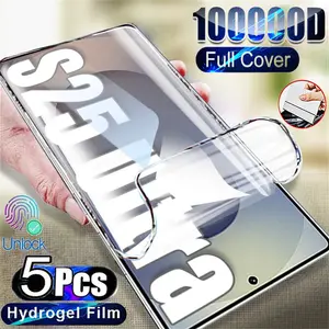US-CASE - 5PCS Hydrogel Film For Samsung S26 S25 S24 S23 S22 Ultra S21 FE S20 S10 Plus Screen Protector For Galaxy Note 20 Ultra 10 9 Film
