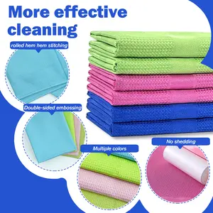10 Counts Cleaning Rag with Soft Lint,  ssorted colors super absorbant for quick drying house kitchen bathroom use