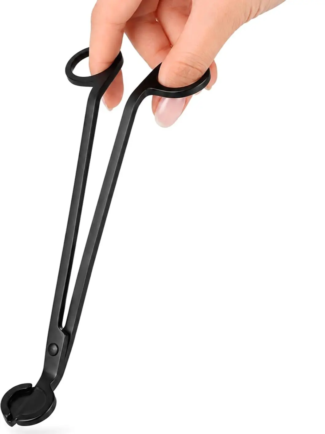 Black Stainless Steel Candle Wick Trimmer - Polished Wick Clipper for Deep Jar Candles, Sturdy Precise Cutting, Clean Even Burn, Soot Buildup Prevention