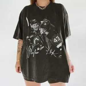 100% cotton Luke Hughes Jack T-Shirt, Unisex Hughes Ice Hockey 90s Vintage Bootleg Shirt for Fan