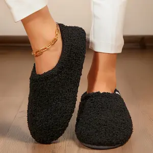 Soft Women's Memory For Slippers with Curly Full Boot Design, Polar Fleece Lining for Cozy Comfort, Lightweight House Shoes in Loafer Style