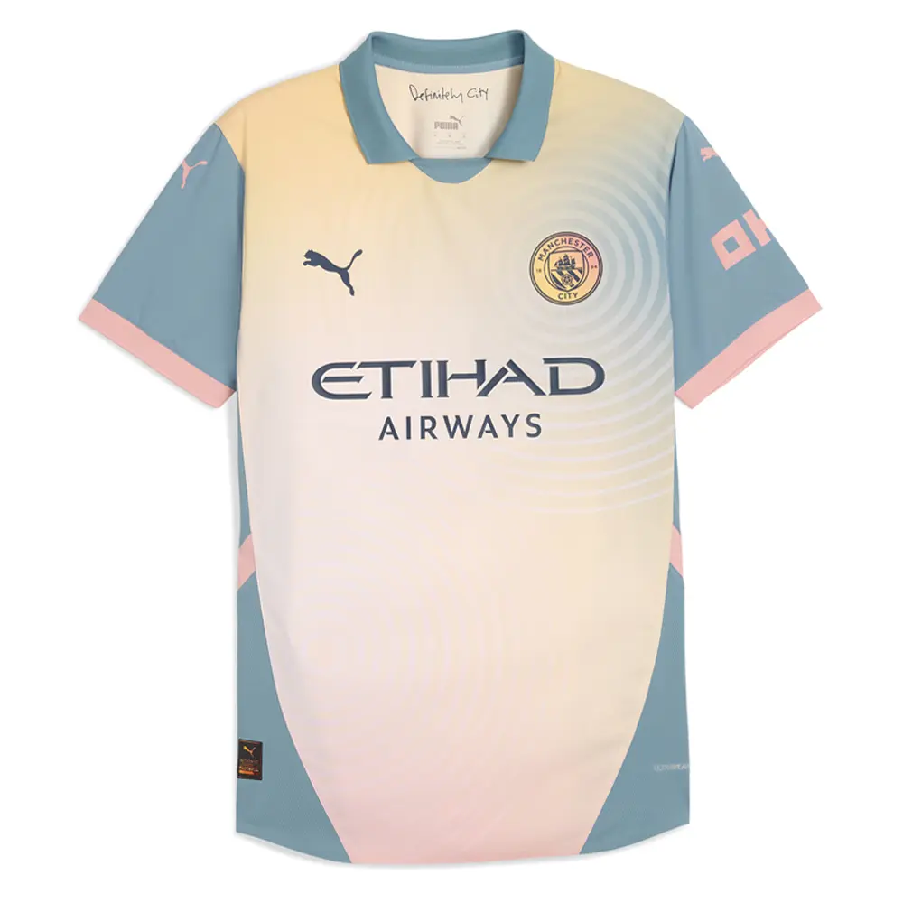 PUMA Mens Manchester City F.C. Fourth Collared Short Sleeve Jersey Casual - Pink