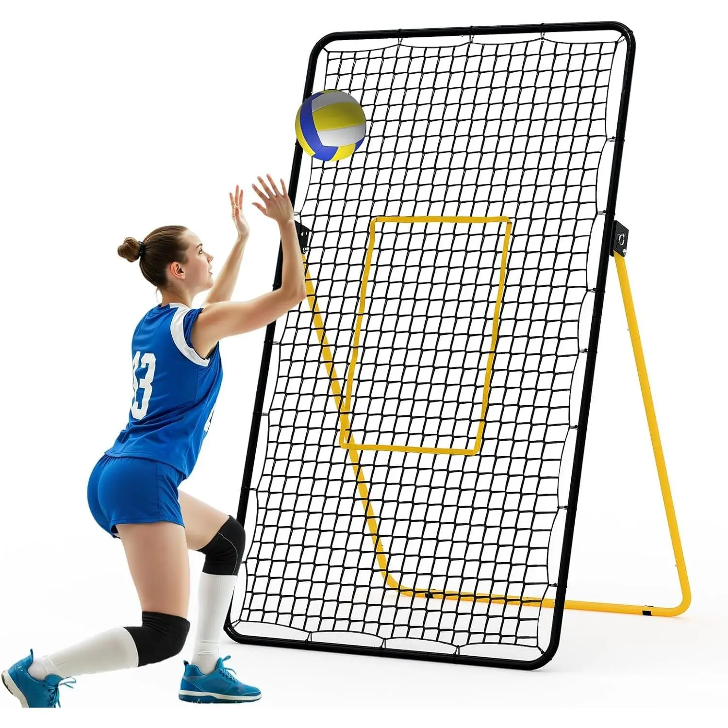 GARVEE 178 x 101 cm Adjustable Volleyball Rebounder Net, Large Training Bounce Back Net for Pushing, Smashing and Setting Up - Robust Training Device with Multiple Angles, Easy to Set Up and Use