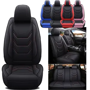 5 Seats Car Seat Covers Full Set Waterproof Leather Front & Rear 40/60 Spilt Bench Cover Universal For Nissan /Honda /Civic /CRV /Hrv /Kia /Sorento /Toyota /Corolla /4Runner /Camry /Hyundai