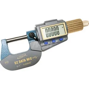 iGaging Electronic Outside Micrometer: 1" Max, Solid Carbide Face, IP54 0.000050" Resolution, Ratchet Stop Thimble 35-054-U01
