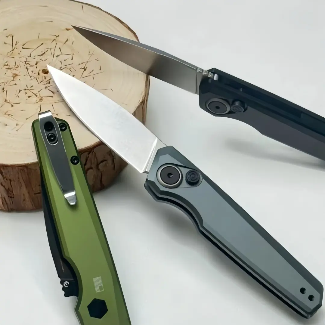7305/7550/7551/7350/7205 High-Quality Kitchen Knife, Foldable Pocket Knife with Durable Black Handle, EDC Tool for Outdoor Camping Hiking