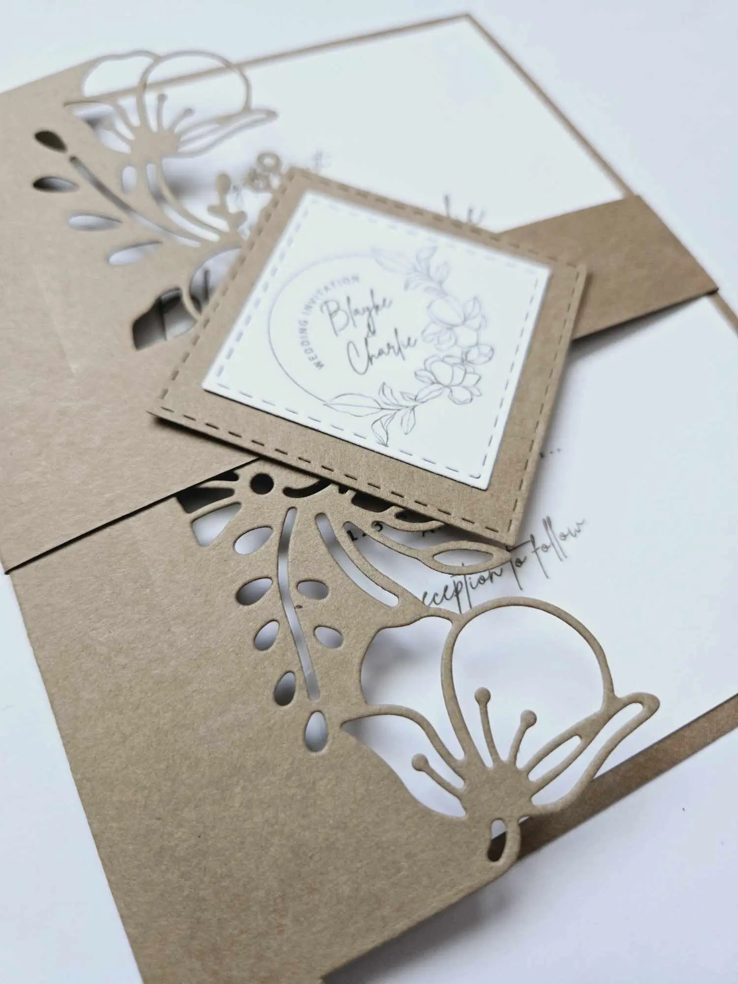 A set 10 pieces of Customized beautiful unique Classy handmade Wedding Invitations, Elegant Invitation with Envelopes