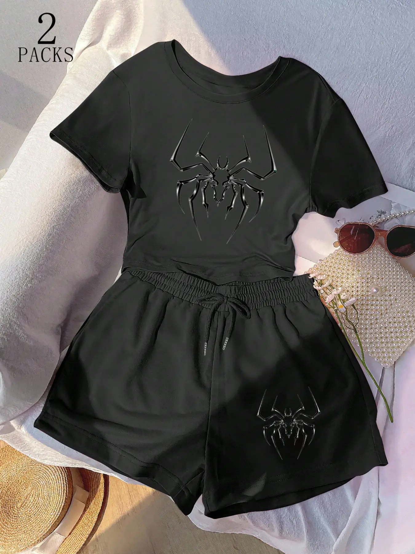 Women's Summer Sportswear Set, Casual Loose Fit Design, Casual Sporty Set, Casual Activewear Set, Sporty Fashion Set, Perfect for Daily Wear & Outdoor Activities, Trendy Women's Clothing