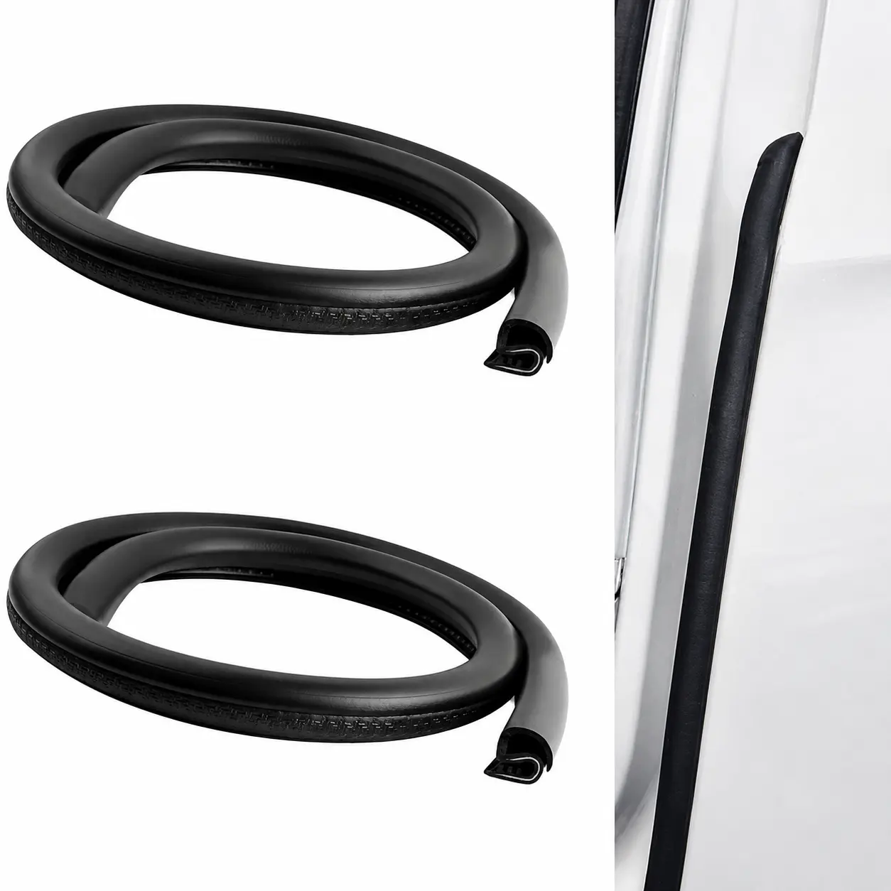 2-Piece Clip-On Mount High-Density EPDM Rubber Car B-Pillar Seal Strips with Fixed Buckles, Weatherstripping for Cars/SUVs, Sound Insulation, Soundproofing, Dust Prevention, Anti-Aging Tight Fit, No Seat Dirt Automotive Interior Molding Upgrade