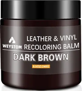Leather Recoloring Balm - Dark Brown Leather Repair Kit for Furniture, Dye, Recolor, Renew, Repair & Restore Aged, Faded, Cracked, Peeling and Scuffed