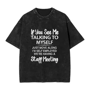 Funny Introvert Shirt – Talking to Myself Humor Tee, Self Employed Joke Graphic T-Shirt