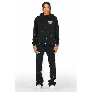 Raffer Black/White Hoodie Baggy Fit Pant Track Set