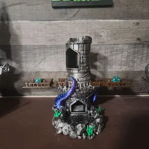 Kraken Bridge Dice Tower. Twist the tower to raise the bridge and drop the dice