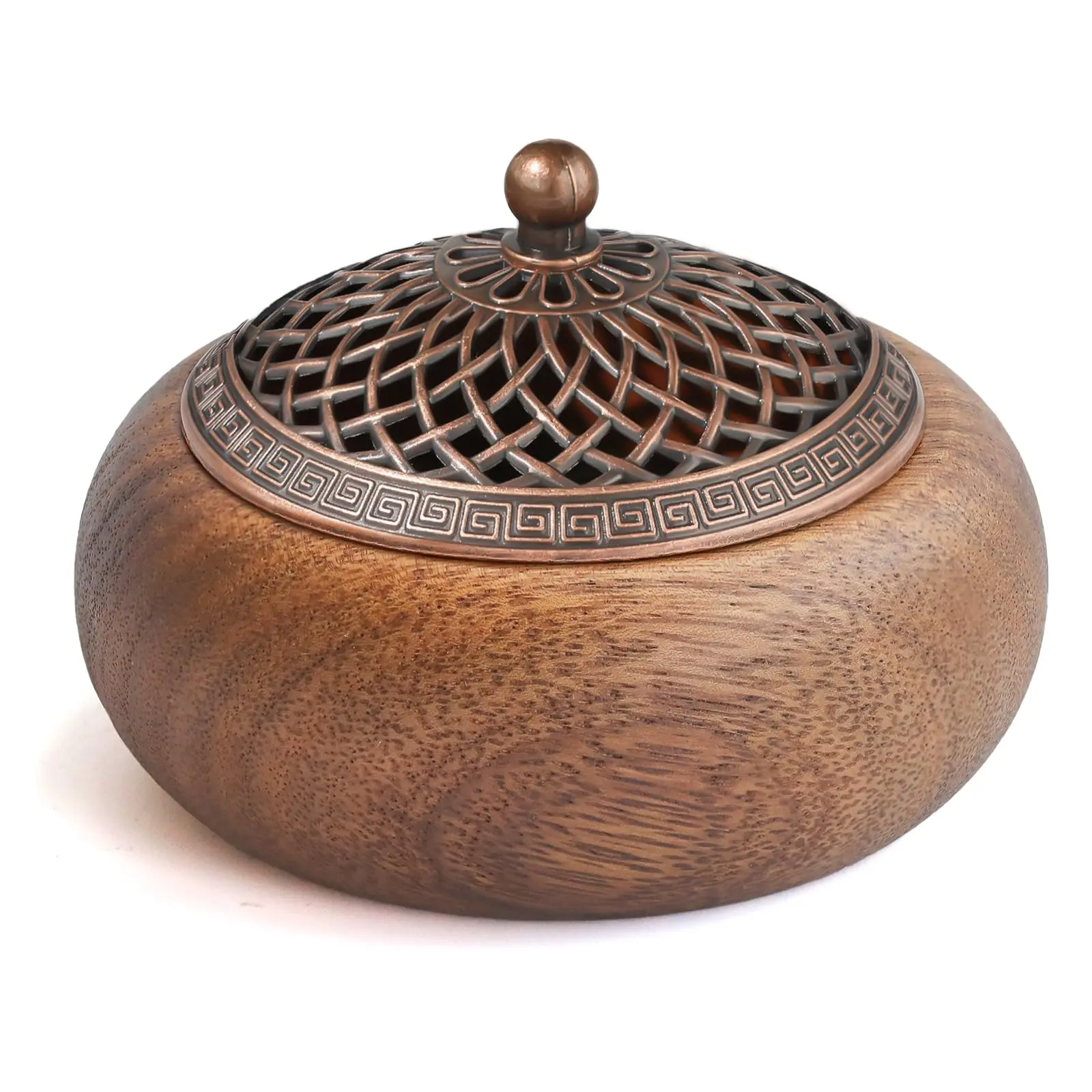 3-in-1 Acacia Wood Incense Burner - Incense Holders for Cones, Coils, Sticks, Natural-Look Multi-Use Home Decor for Zen Meditation, Yoga