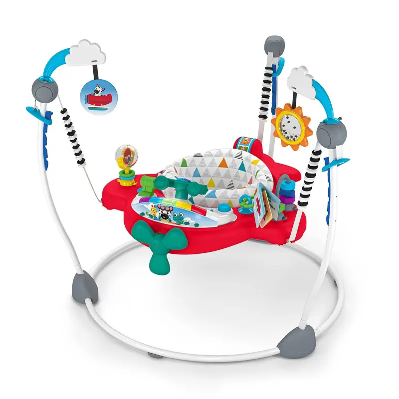 Unisex 2-in-1 Interactive Baby Jumper Activity Center - Light, Adjustable Heights, 360-Degree Rotates Seat - for 6 Months+ Age, Max Weight 25 lbs
