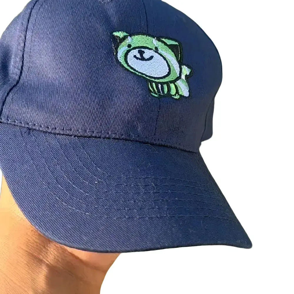 K1SSL4ND XO Embroidered Hat Navy Blue with Green and White Design Accessories for Stylish Wear