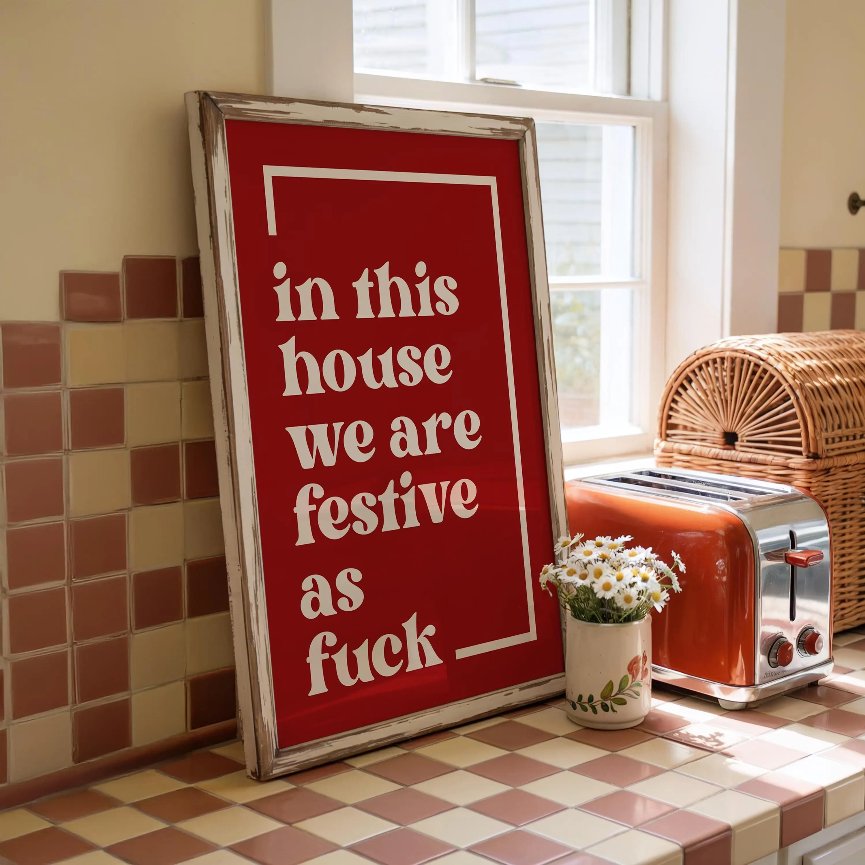Festive as Fuck Wall Art Print - Funny Xmas Decor - Christmas Poster - Christmas Home Decor - FAF print