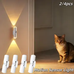 2/4pcs Modern Minimalist Cat-Eye Wall Lamp USB Stable Power Supply Plug And Play, No Wiring Required Two-In-One Soft Night Light + Ambient Light Suitable for Corridors, Bedside