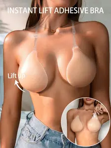 Plus Size Reusable Silicone Nipple Covers, Invisible Button Pads, A-E Cup, Waterproof Adhesive Bra, Lift & Prevent Sagging, Non-Slip