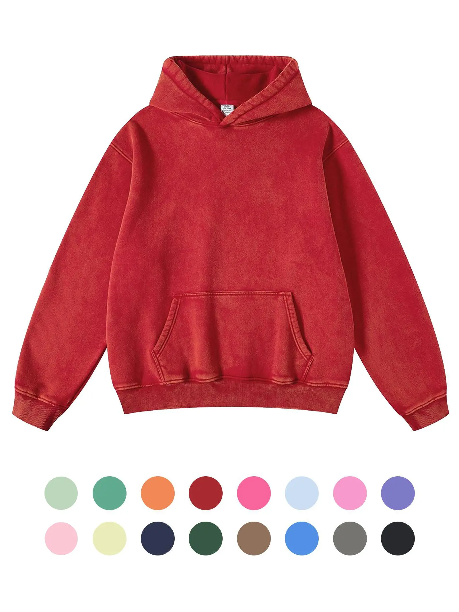 FAIABLE Oversized Human Vintage Hoodie Fade Craft Unisex Pullover with Heavyweight Cotton Sweaters, Soft Fleeced Fabric, and Distressed Hoody Style -Casual Warm and Retro Long Sleeve Top for Men and Women