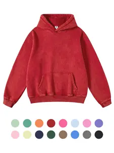 FAIABLE Oversized Human Vintage Hoodie Fade Craft Unisex Pullover with Heavyweight Cotton Sweaters, Soft Fleeced Fabric, and Distressed Hoody Style -Casual Warm and Retro Long Sleeve Top for Men and Women